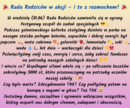 Rada Rodziców SP2 w Goferkowej akcji