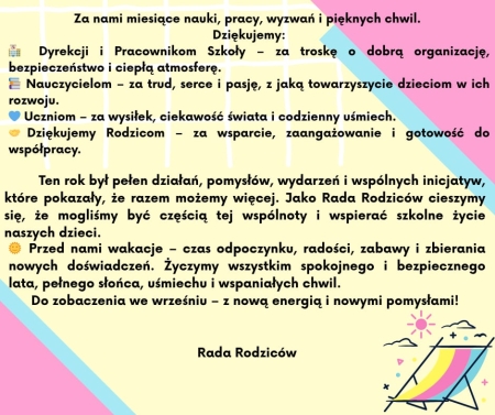 Życzenia od Rady Rodziców