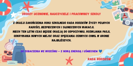Wakacyjne życzenia od Rady Rodziców
