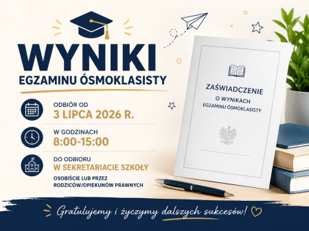 Odbiór zaświadczeń ósmoklasistów